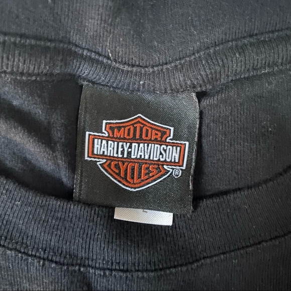 Harley-Davidson Scoop Neck Tee, Pink/Black Logo - Picture 4 of 5